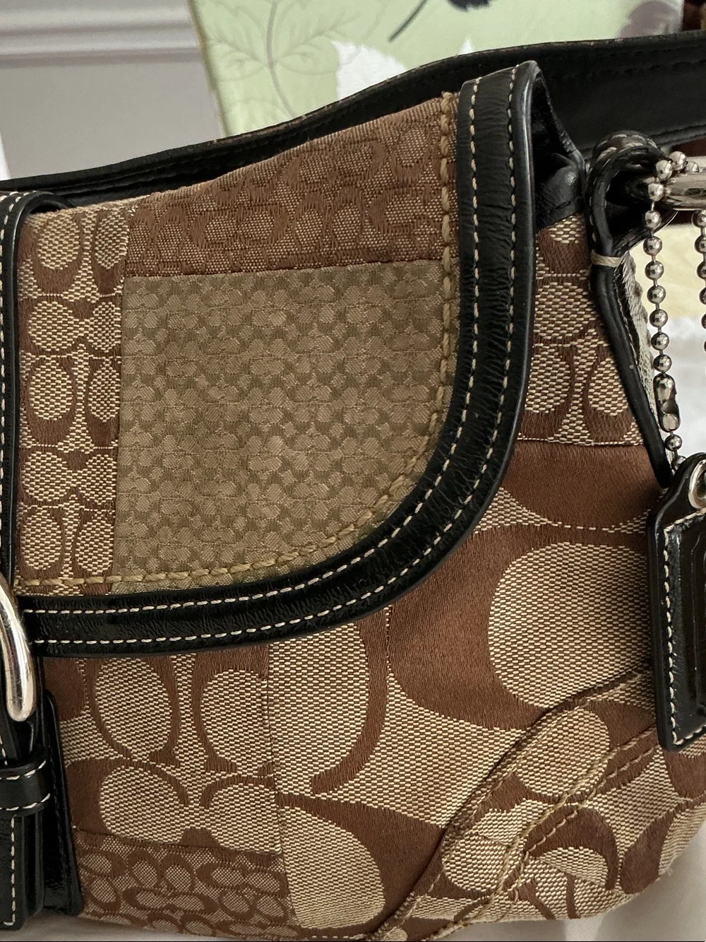 Coach Brown PATCHWORK Soho Signature Patchwork Hobo Bag